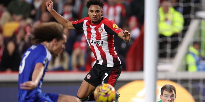 Schade scores hat-trick as Brentford thump Leicester